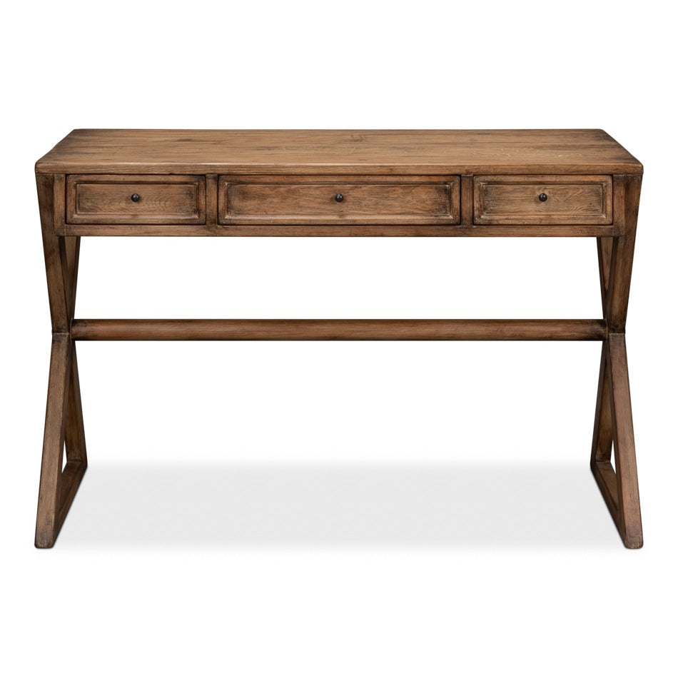 Rustic Trestle Writing Desk, 51 in – Brown Reclaimed Fir - additional view