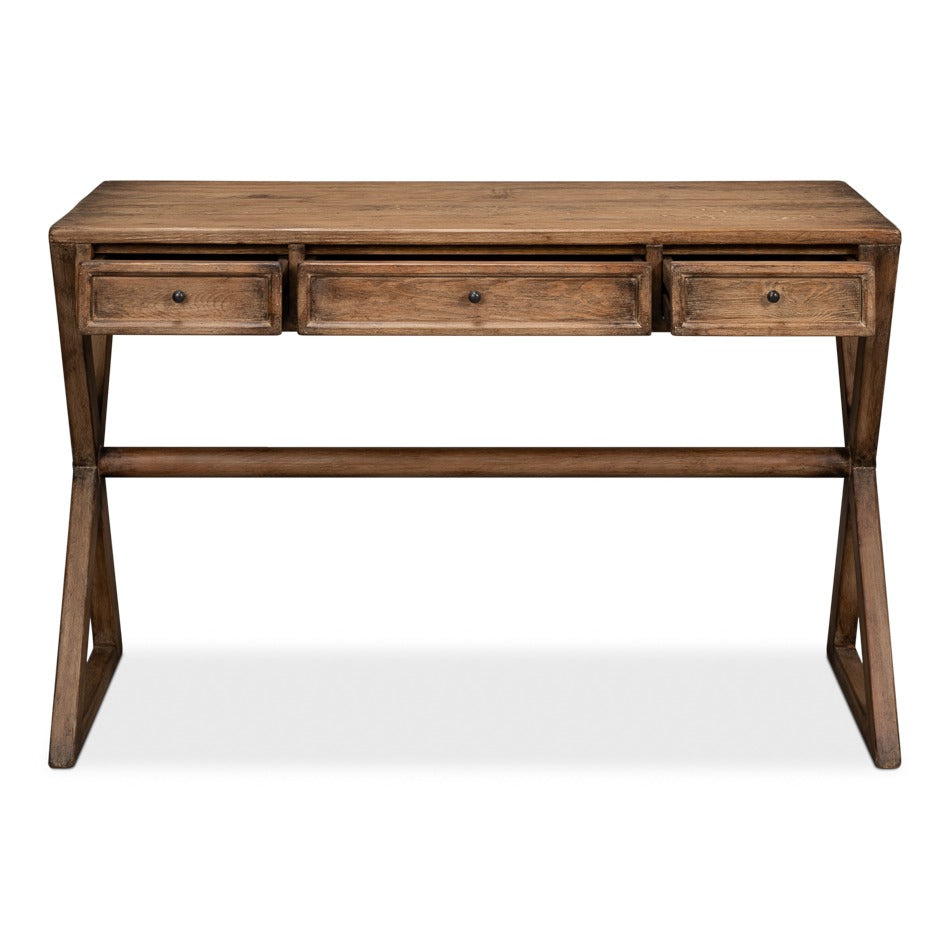 Rustic Trestle Writing Desk, 51 in – Brown Reclaimed Fir - additional view