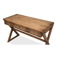 Rustic Trestle Writing Desk, 51 in – Brown Reclaimed Fir - additional view