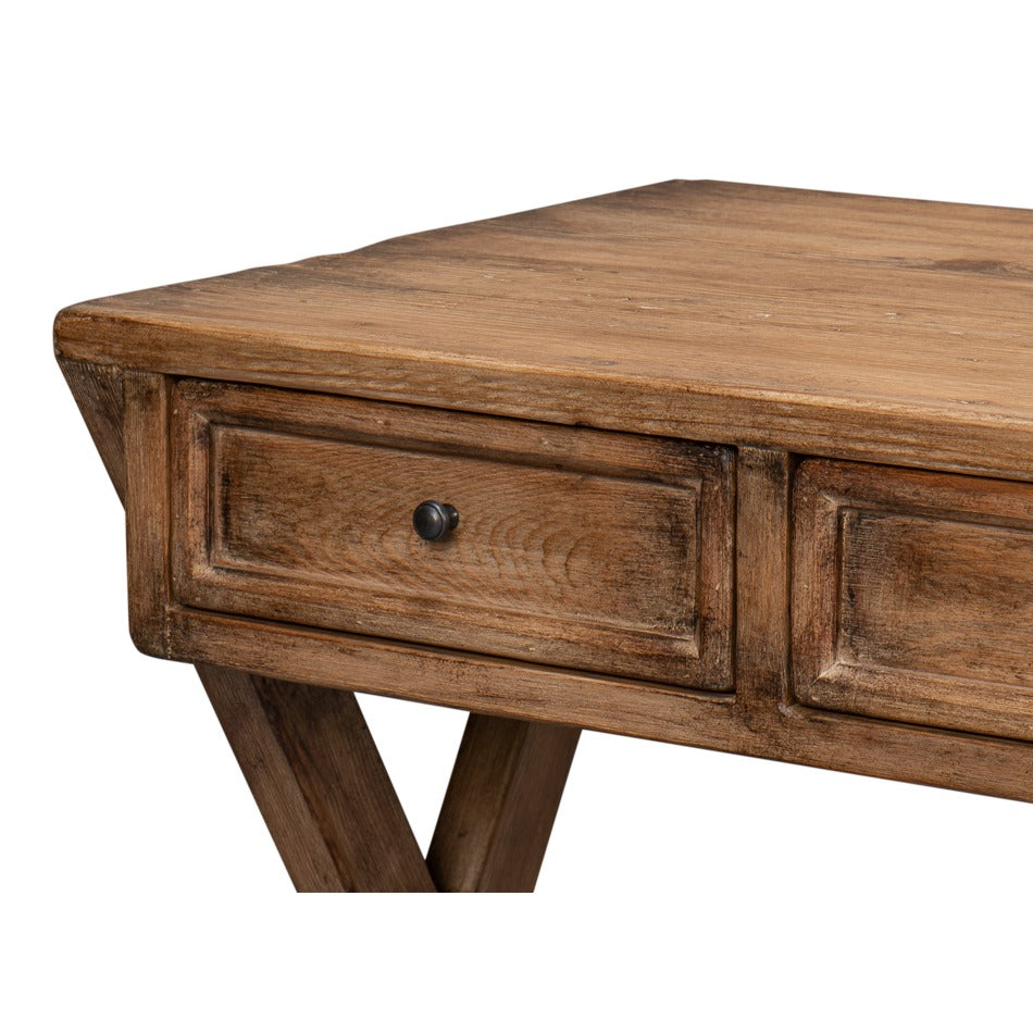 Rustic Trestle Writing Desk, 51 in – Brown Reclaimed Fir - additional view