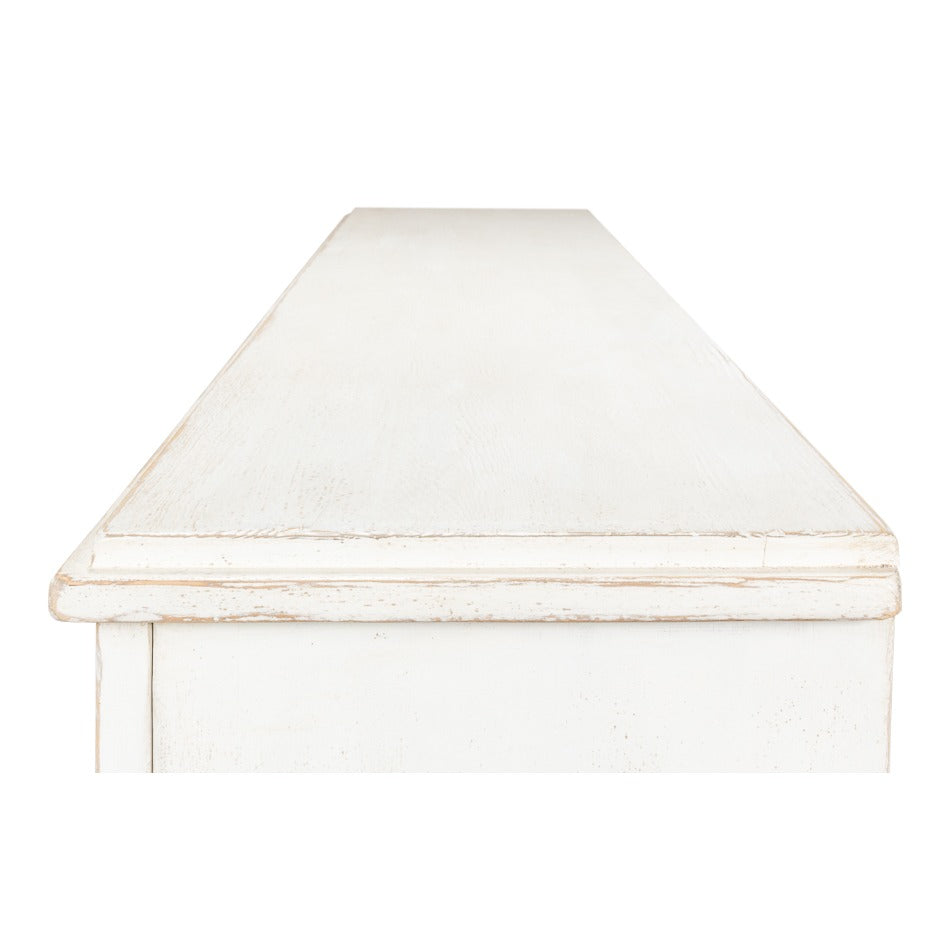 French Country 4-Door Sideboard, 88" - Whitewashed Reclaimed Pine with Carved Diamond Doors - additional view