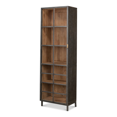 Industrial Glazed Display Cabinet, Left-Opening