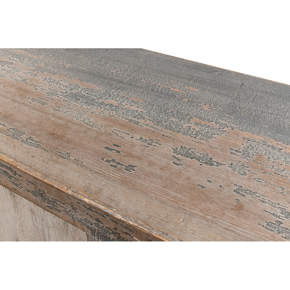 Transitional Reclaimed Pine Sideboard, 90" - Soft Grey Two-Tone - additional view