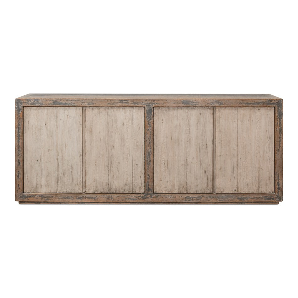 Transitional Reclaimed Pine Sideboard, 90" - Soft Grey Two-Tone - additional view