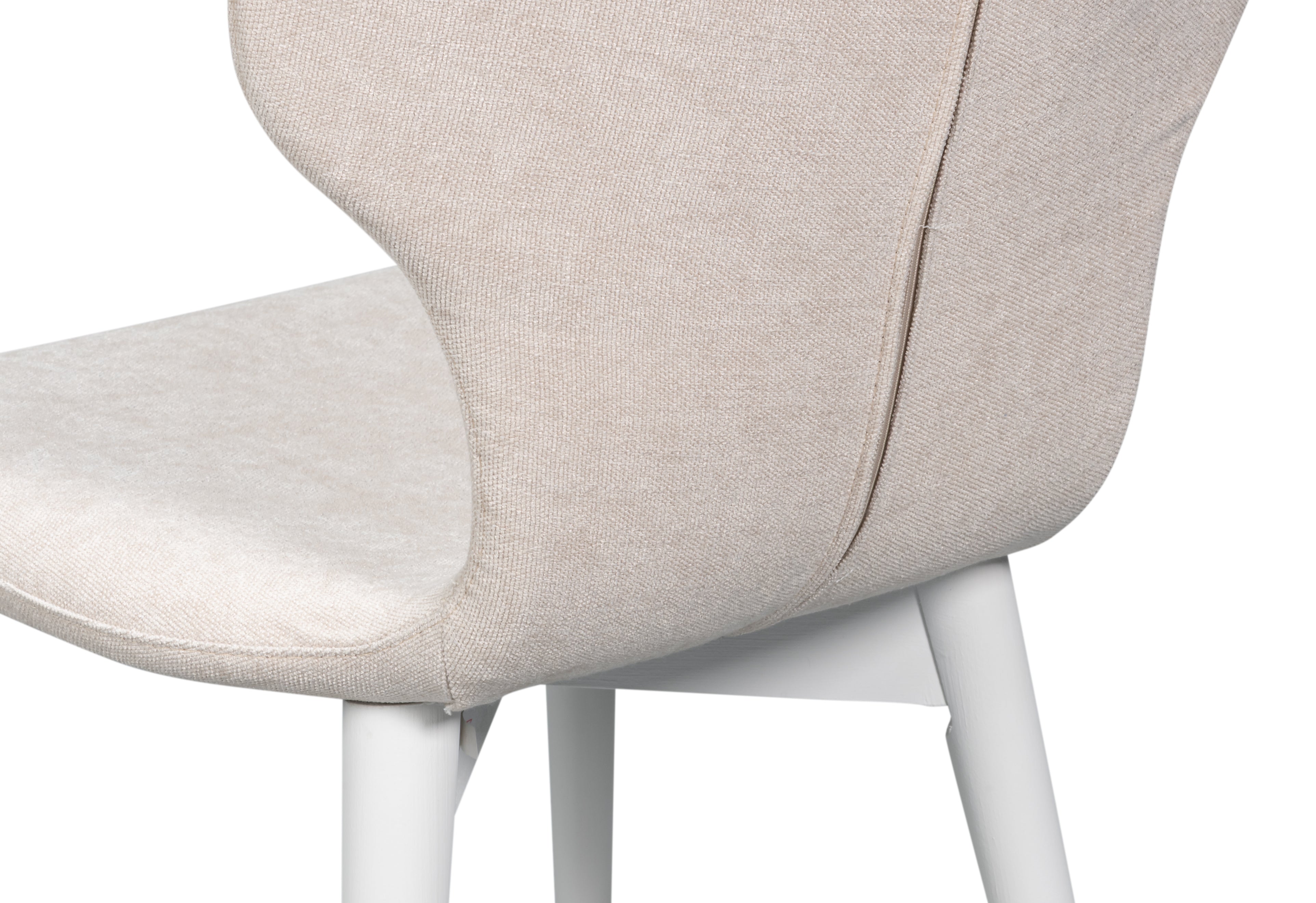 Sculpted Mid-Century Dining Chair in Cream with White Legs - view 7