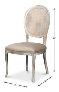 Louis XV Cane Back Dining Chairs in Gray with Taupe Seats, Sets of 2 - view 11