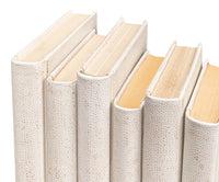 Ivory Book Set in Shagreen-Embossed Leather, Set of 12 - view 8