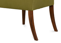 Sloped Arm Green Velvet Dining Chair in Olive, Host Chair - view 10