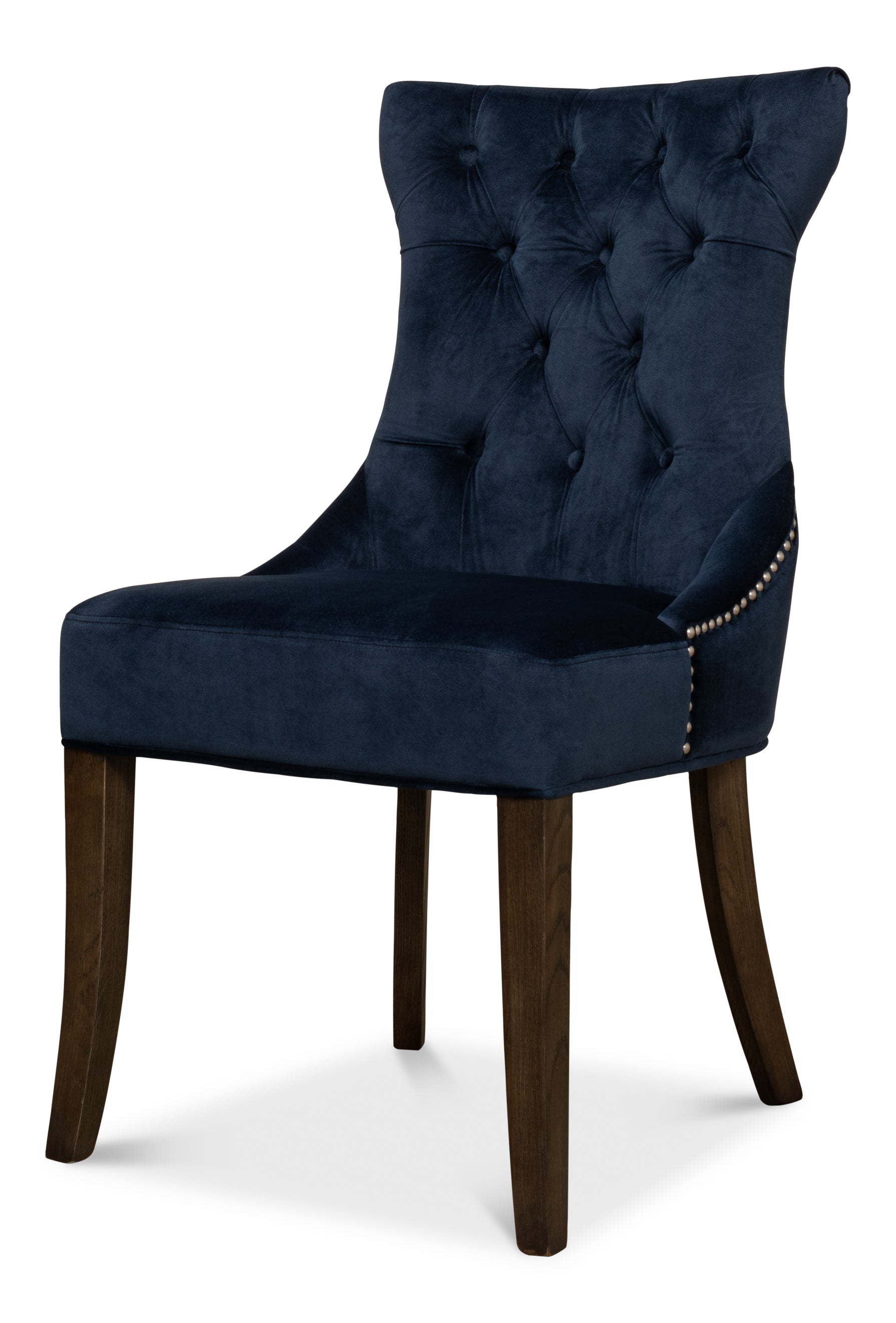 Tufted Velvet Dining Chairs in Navy Blue, Sets of 2