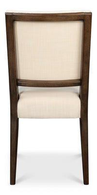 Parsons Dining Chairs in Cream with Dark Brown Legs, Sets of 2 - view 4