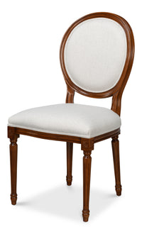 Louis XVI Dining Chairs with Oval Backs in Walnut, Sets of 2