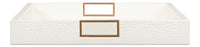 Croc Leather Tray in Pearl with Brass and Steel