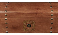 Dome-Top Leather Box with Brass Nailheads and Ball Feet