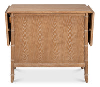 British Colonial Drop Leaf Server with Caned Doors