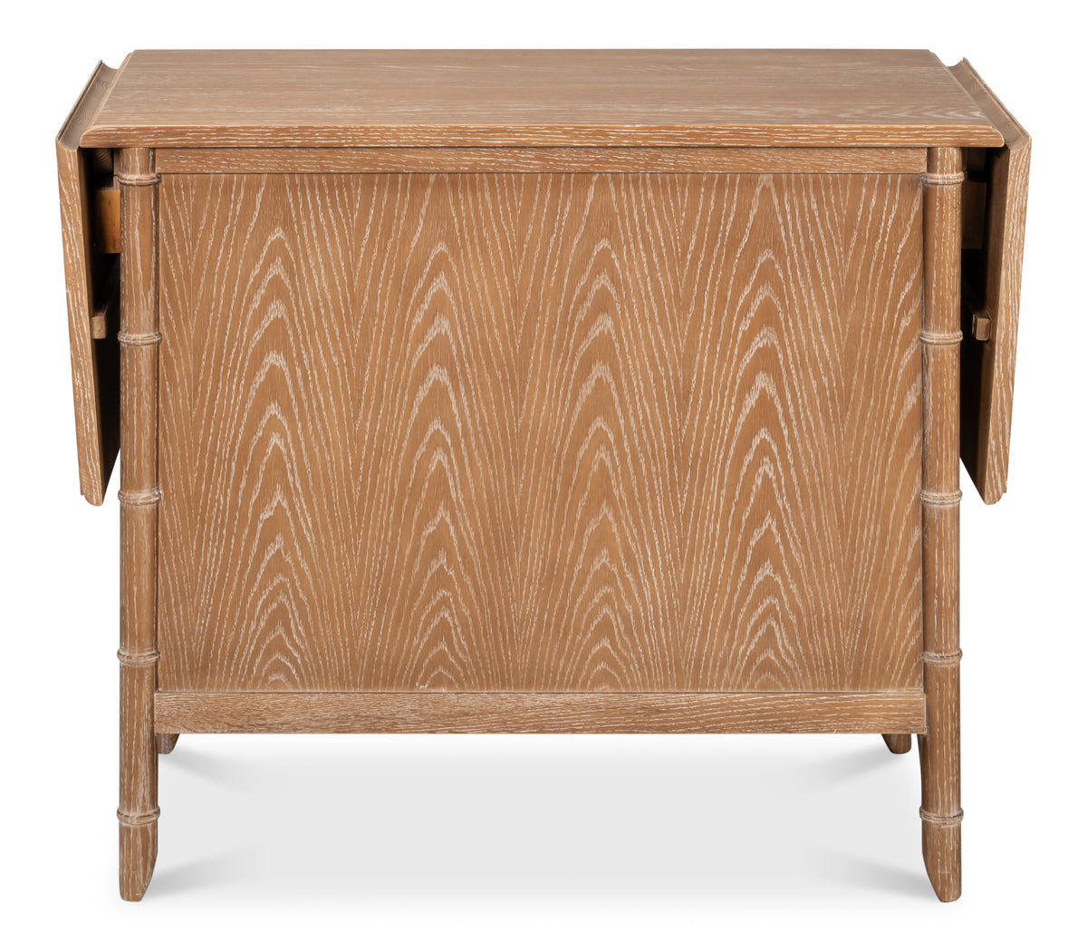 British Colonial Drop Leaf Server with Caned Doors