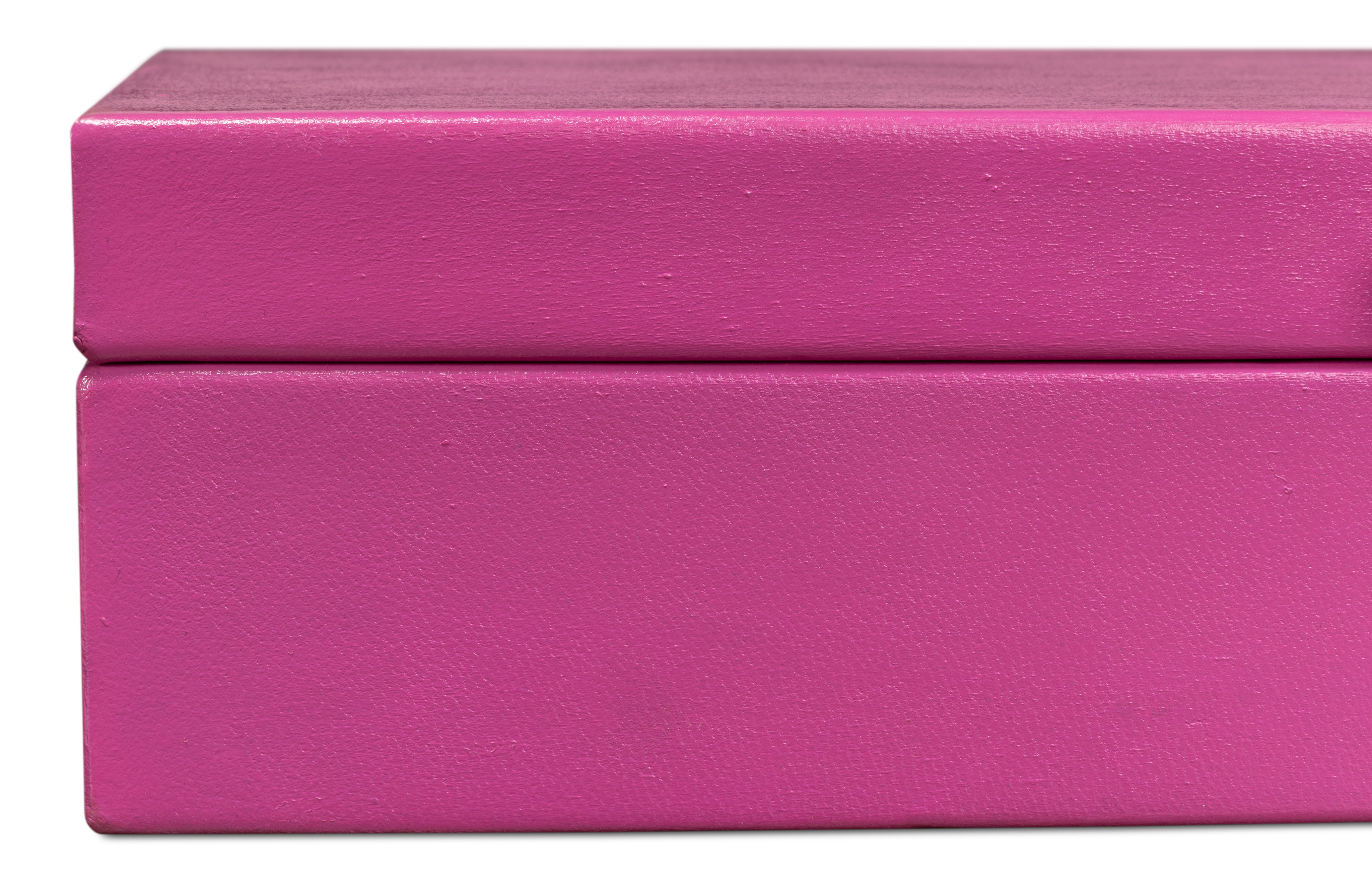 Pink Leather Box, Set of 2