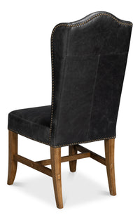 Leather Wingback Dining Chairs in Black, Sets of 2 - view 5