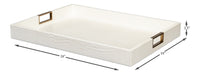 Croc Leather Tray in Pearl with Brass and Steel