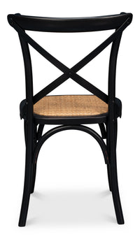 Bistro Dining Chairs in Black Bentwood with Cane Seats, Sets of 2 - view 4