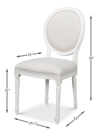 Louis XVI Dining Chairs in White with Cream Seats, Sets of 2 - view 13