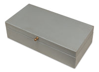 Shagreen Leather Box in Storm Gray, Set of 2