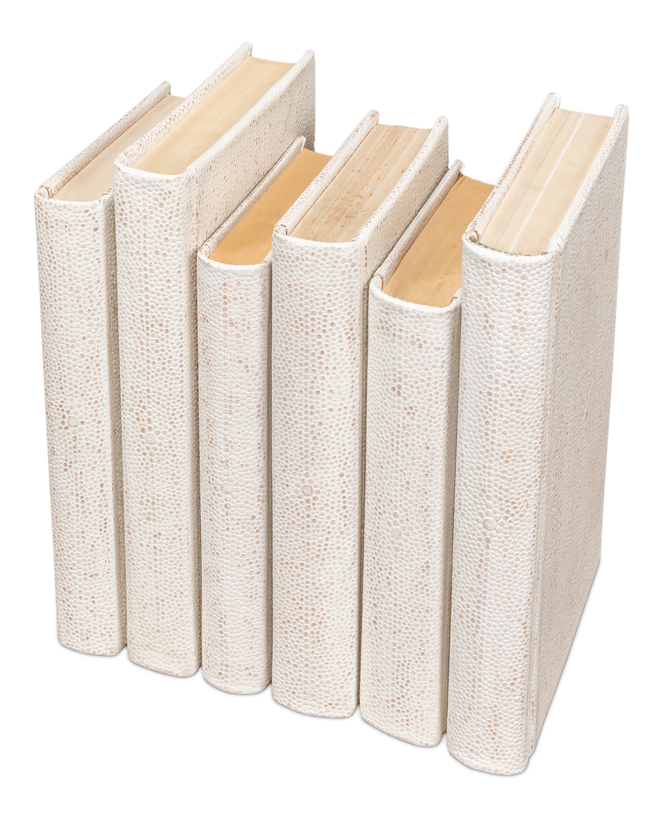 Ivory Book Set in Shagreen-Embossed Leather, Set of 12 - view 5