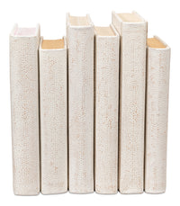 Ivory Book Set in Shagreen-Embossed Leather, Set of 12 - view 4