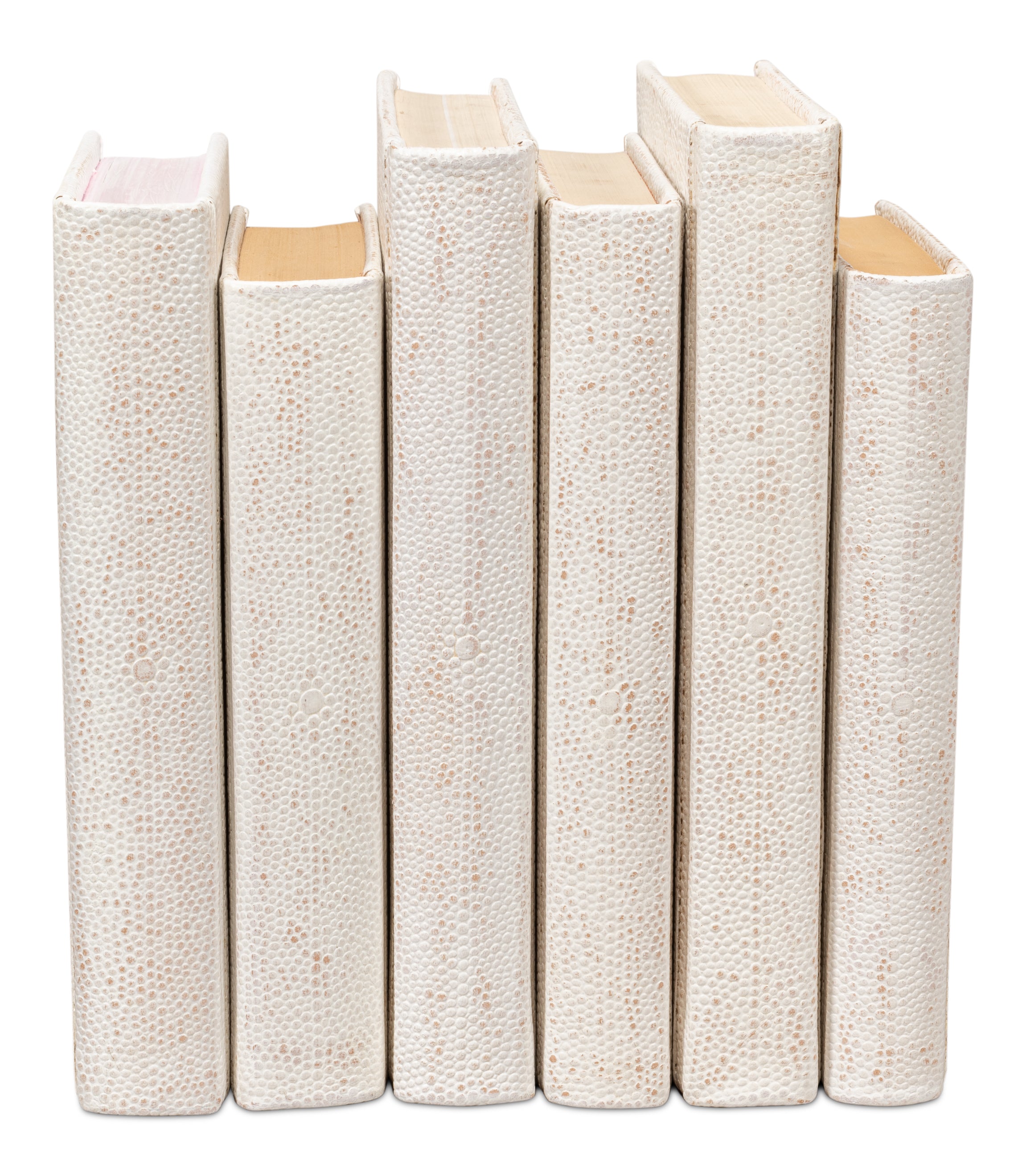 Ivory Book Set in Shagreen-Embossed Leather, Set of 12 - view 4
