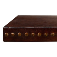 Leather Top C-Table with Antique Brass Frame - additional view