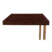 Leather Top C-Table with Antique Brass Frame - additional view