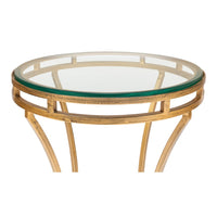 Brass Gallery Round Drink Table with Glass Top - additional view
