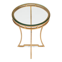 Brass Gallery Round Drink Table with Glass Top - additional view