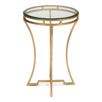 Brass Gallery Round Drink Table with Glass Top - additional view