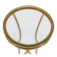 Brass Gallery Round Drink Table with Glass Top - additional view