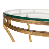 Brass Gallery Round Drink Table with Glass Top - additional view