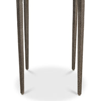 Marble-Top Round Side Table with Antique Nickel Iron Base - additional view