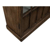 Traditional Pine Bookcase – Arched Glass Doors - additional view