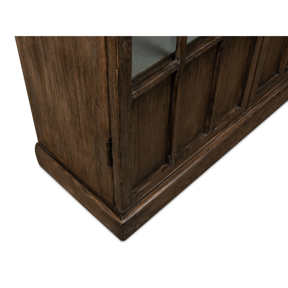 Traditional Pine Bookcase – Arched Glass Doors - additional view