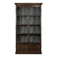 Traditional Pine Bookcase – Arched Glass Doors - additional view