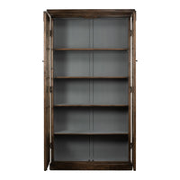 Traditional Pine Bookcase – Arched Glass Doors - additional view