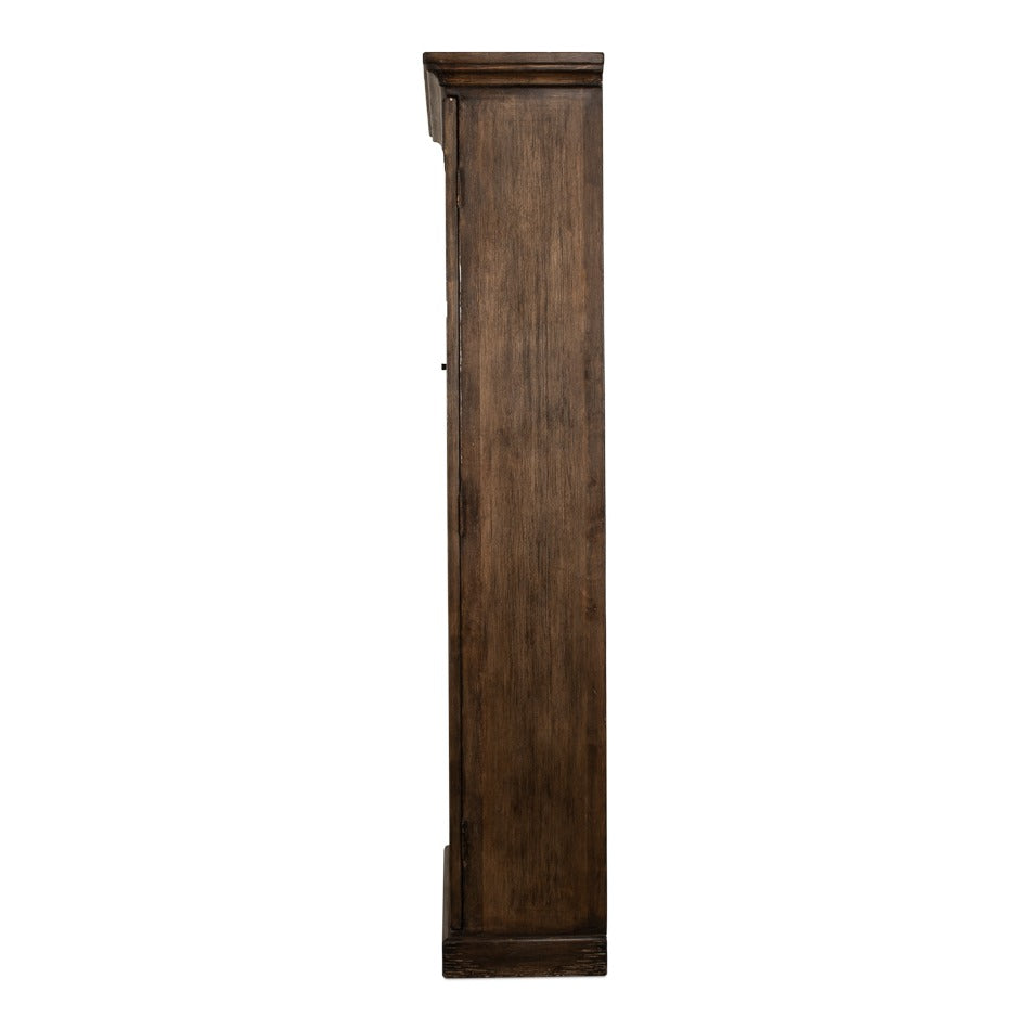 Traditional Pine Bookcase – Arched Glass Doors - additional view