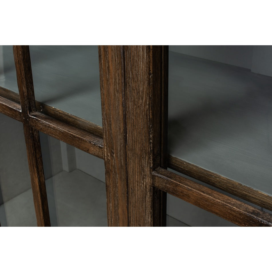 Traditional Pine Bookcase – Arched Glass Doors - additional view