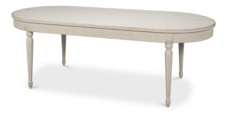 Farmhouse Dining Table in Antiqued Pine, 89 Inches