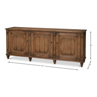 Dimension drawing for French Country Tan Reclaimed Pine Sideboard