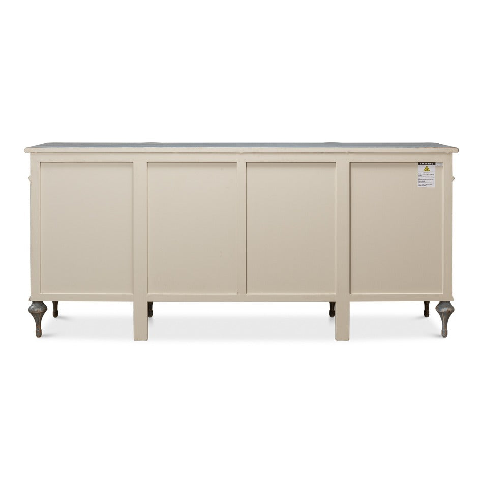 French Provincial Pine Sideboard with Carved Rosettes and Turned Legs - additional view