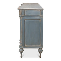 French Provincial Pine Sideboard with Carved Rosettes and Turned Legs - additional view