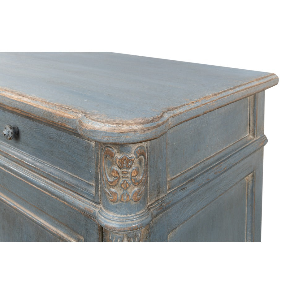 French Provincial Pine Sideboard with Carved Rosettes and Turned Legs - additional view