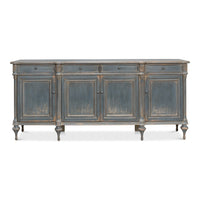 French Provincial Pine Sideboard with Carved Rosettes and Turned Legs - additional view