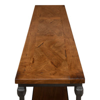 Transitional Parquet-Top Console Table, 60