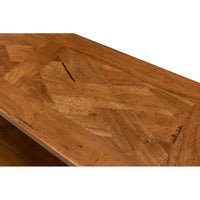 Transitional Parquet-Top Console Table, 60